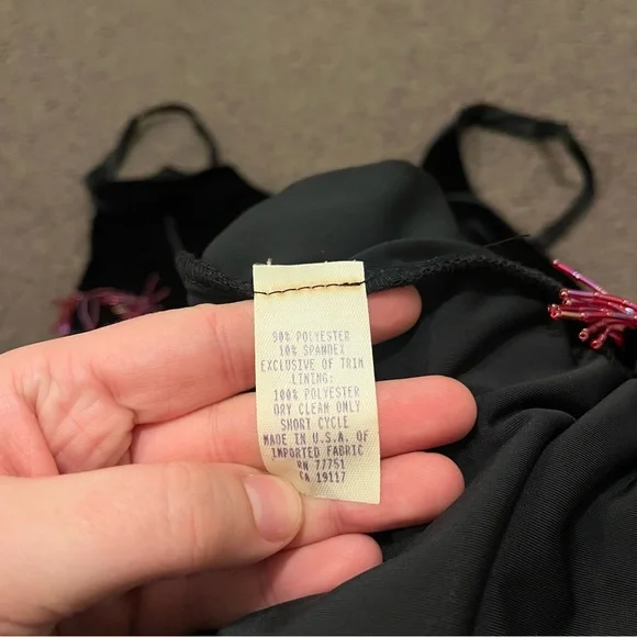 Y2K Betsey Johnson Velvet Beaded Midi Dress - Picture 5 of 7